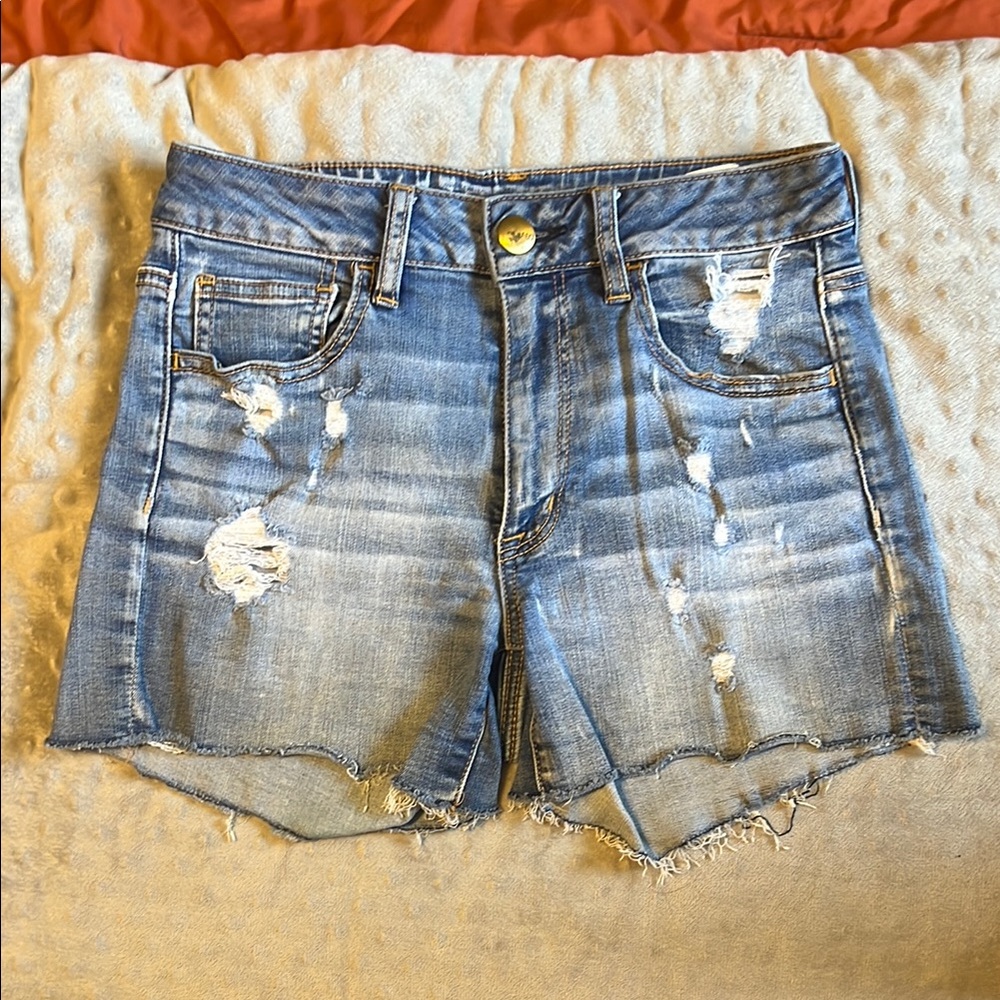 Distressed Denim Shorts